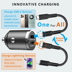 Ładowarka samochodowa USB C 30W Ładowarka do zapalniczki samochodowej o bardzo szybkiej prędkości ładowania dla Iphone, Huawei, Samsung, Xiaomi