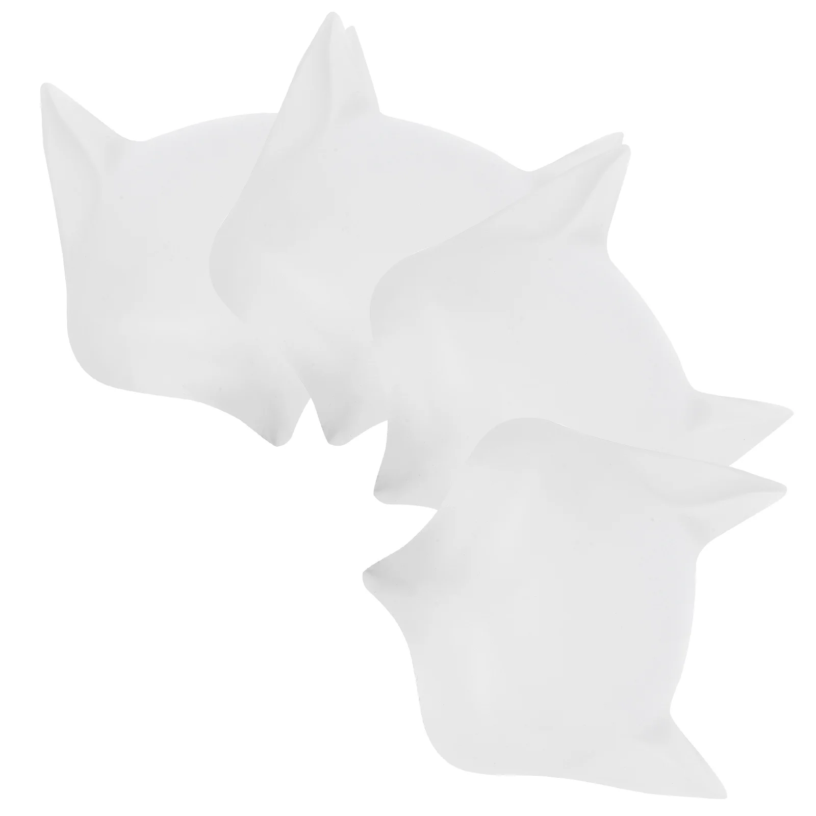 

4pcs Blank Animal Cosplay Mask White Diy Hand-Painted Face Mask Masquerade Halloween Party Adult Costume Fox Cat Unpainted