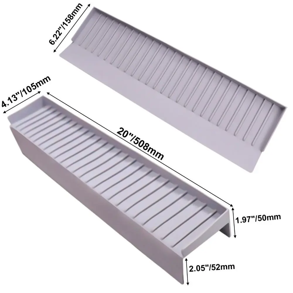 Image 7: 1 pièce Protection de bord d'évier en silicone durable 4 po x 20 po, Protection de comptoir d'évier améliorée, Réglable, Pare-éclaboussures d'évier pour cuisine