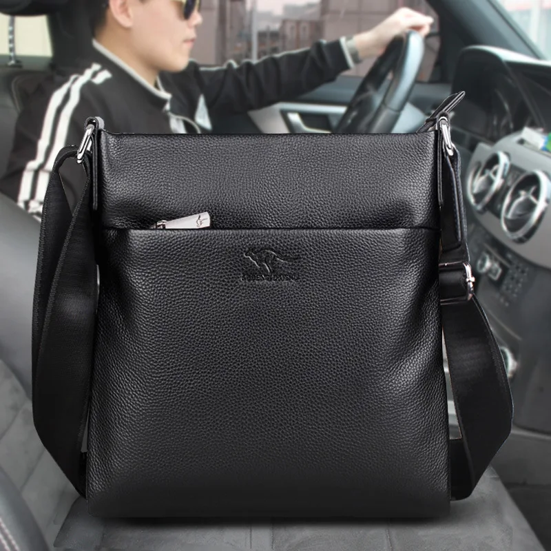 Business Luxury Vintage Mens PU Leather Large Capacity Shoulder Bag Business Messenger Crossbody Bag Purse