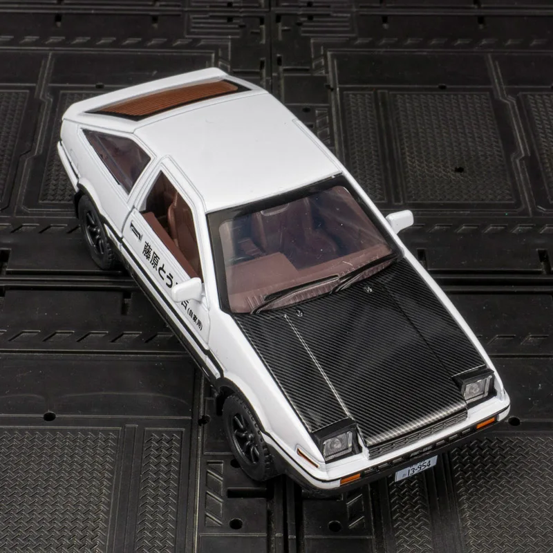 1:30 portas de modelo de carro em liga AE86 e capô do motor, o porta-malas pode ser aberto como presente para crianças