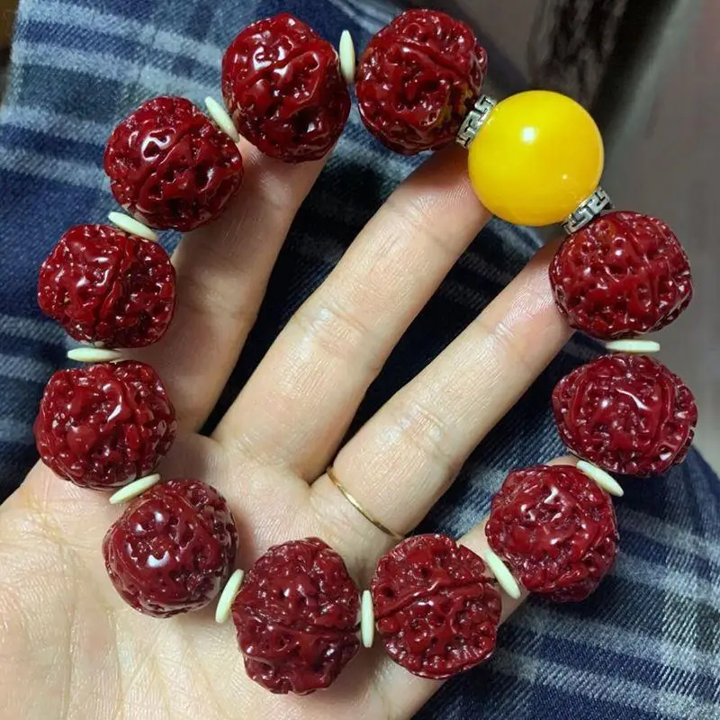 Nepal Rudraksha Bead Bracelet Bodhi Seed Original Seed Men's Amusement Article Bracelet Corpulent Walnut Beads Wholesale