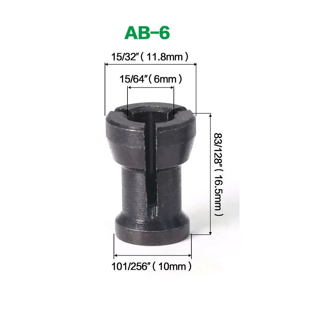 

Machine Collet Chuck Router Bit Collet Trimming Woodworking 6/ 6.35/ 8mm Shank Carbon Steel Extension Useful Practical