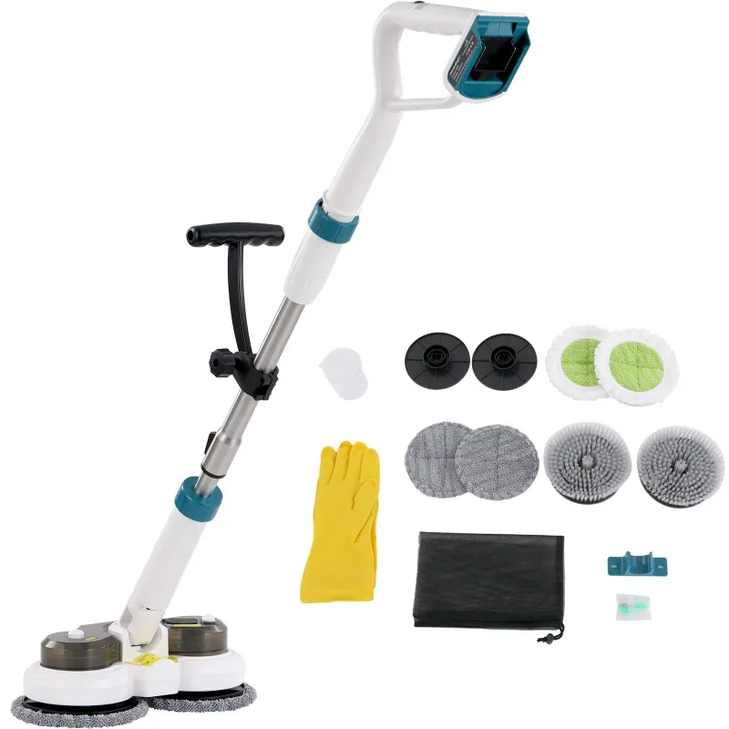 

Power Scrubber Mops for Floor Cleaning, Automatic Spin Mops with Smart Display and LED Light, No Battery