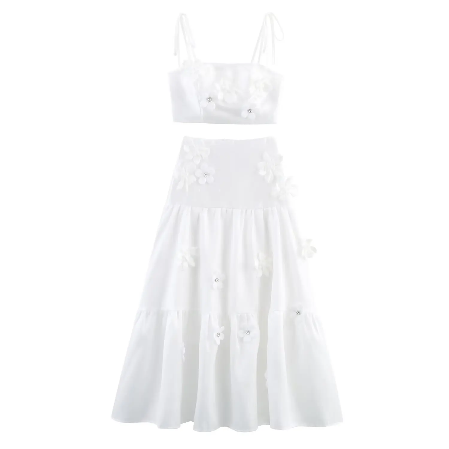 

Withered Fashionable Temperament Shoulder Strap Vest+high Waisted Skirt For Women Skirt Woman Clothing Faldas Skirts