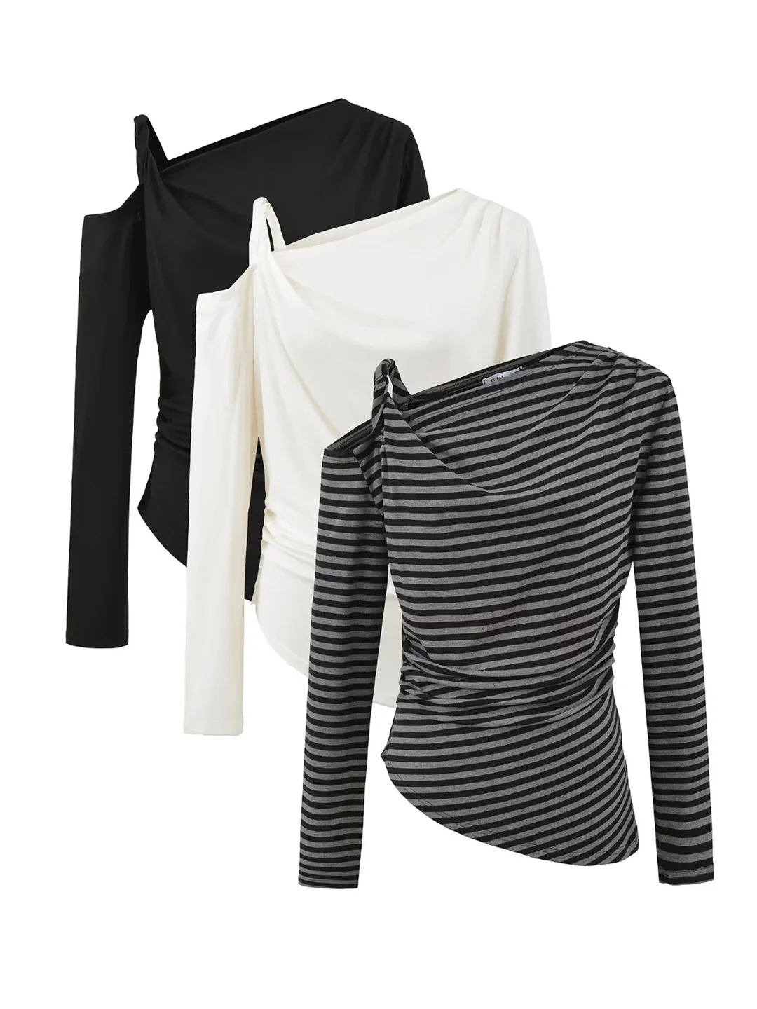 

Сексуальная облегающая женская футболка с длинным рукавом и подвернутым краем, базовая футболка с высокой талией для повседневной носки, дышащая и комфортная...