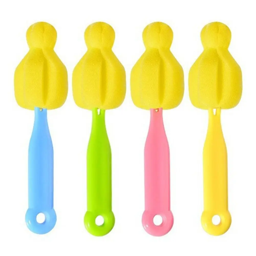 

Инструмент для мытья, 360-градусная щетка для детских бутылочек, мягкая ручная щетка для соски, портативная многофункциональная губчатая щетка