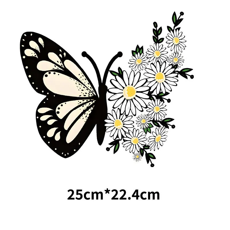 Colorful Butterfly Iron On Transfer For Clothing DIY Washable Heat Sticker On T-shirt Beautiful Design Patch On Clothes Applique