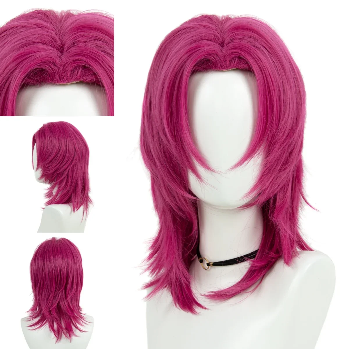 Jongen Pruik Romantiek Baby Secret Jinu Abby Pruik Roze GROEN Paars Zwart Synthetisch Haar Voor Anime Cosplay Halloween Kostuum