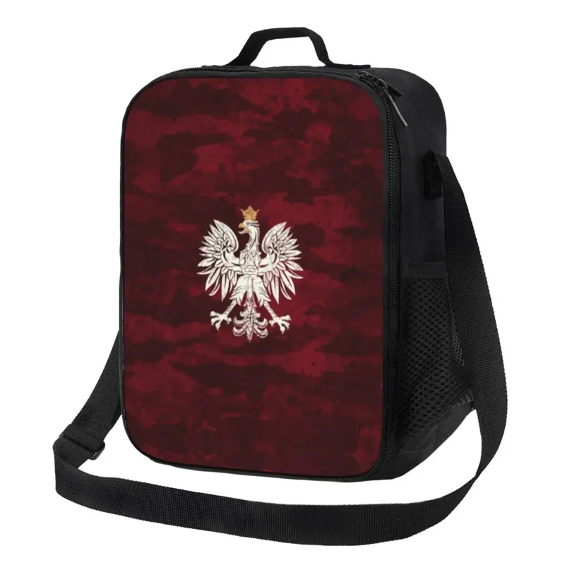 

Polish vintage coat of arms portable lunch box multifunction Polska Polish eagle thermal cooler food insulated lunch bag