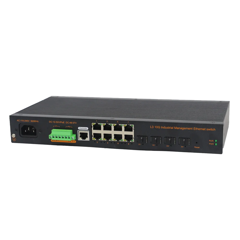L2 Four 10G SFP Optical Ports and 8 10/100/1000/2500M Base-T Adaptive Electrical Ports Industrial-grade Switches 2.5gb Switch