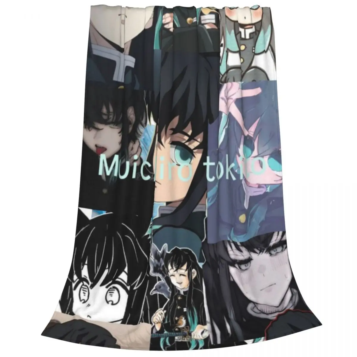 Fluffy Baby Blanket Muichiro Tokito Demon Slayer Sofa Camp Nap Bedspread Cozy Flannel Blanket Bedroom Decor