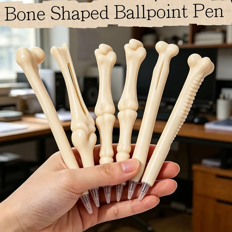 12Pcs Ballpoint Pen Bone Shape Gel Pen Student Study Journal Stationery Pen Stationery