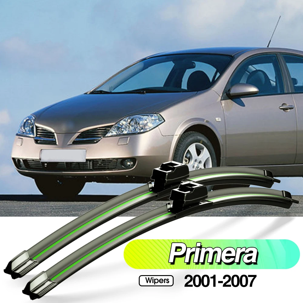 

For Nissan Primera P12 2001-2007 2pcs Front Windshield Wiper Blades Windscreen Window Accessories 2002 2003 2004 2005 2006