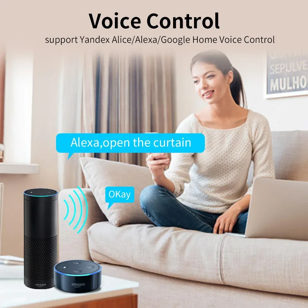 SZMYQ 46KG Load Smart Curtain 4800mAh Battery Powered Zigbee Remote Electric Automatic Curtain Motor For Smart Home Products