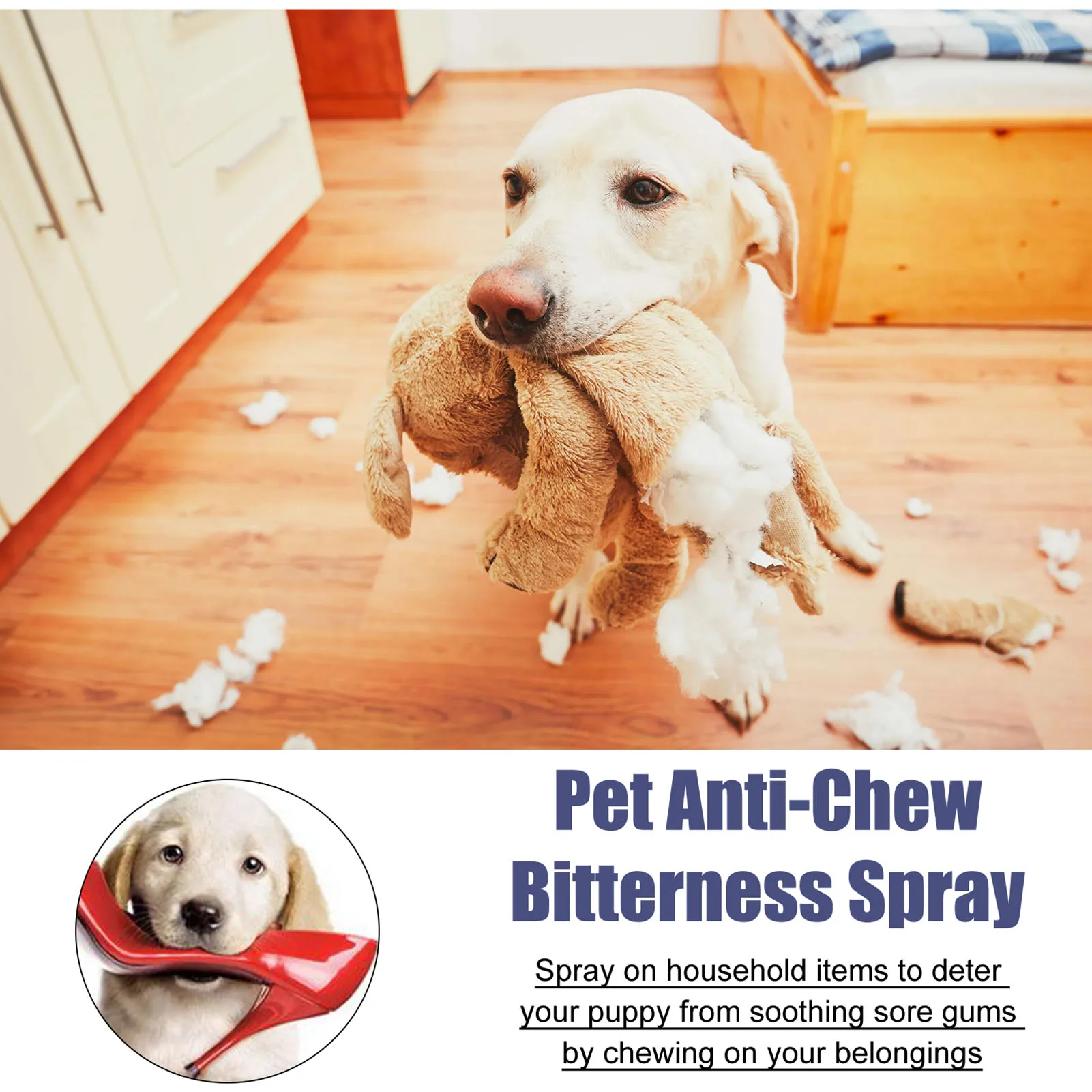 Bitter Spray For Dogs To Stop Chewing Dog Anti Chew Spray -Free Natural Pet Corrector Spray Safe Formula Stop Dogs From Chewing