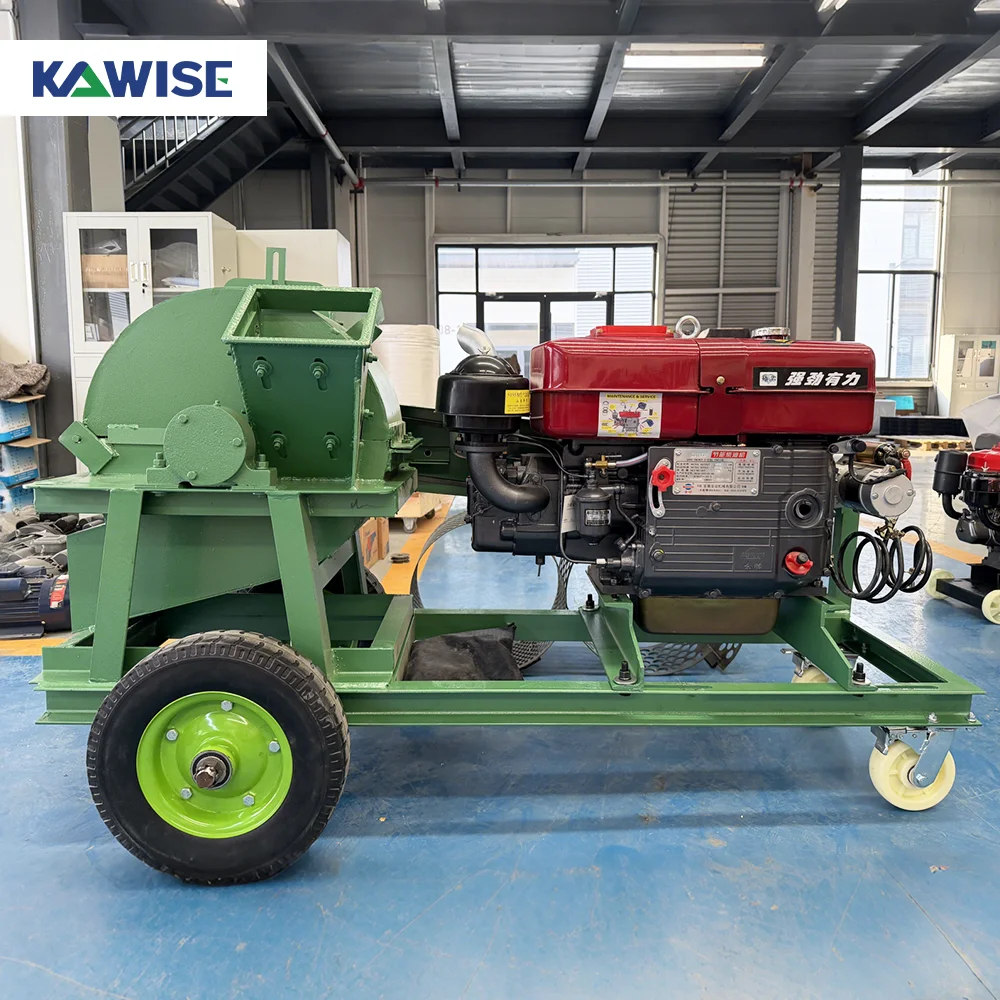 AIROW Wood Crusher Machine with Adjustable Fineness Single or Double Inlet Electric or Diesel Powered Options