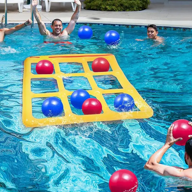 Zwembadspel Zwembadspeelgoed Opblaasbare vlotteractiviteiten Sportuitrusting met 10 ballen voor buiten Familie Buiten Reizen Achtertuin Tuin