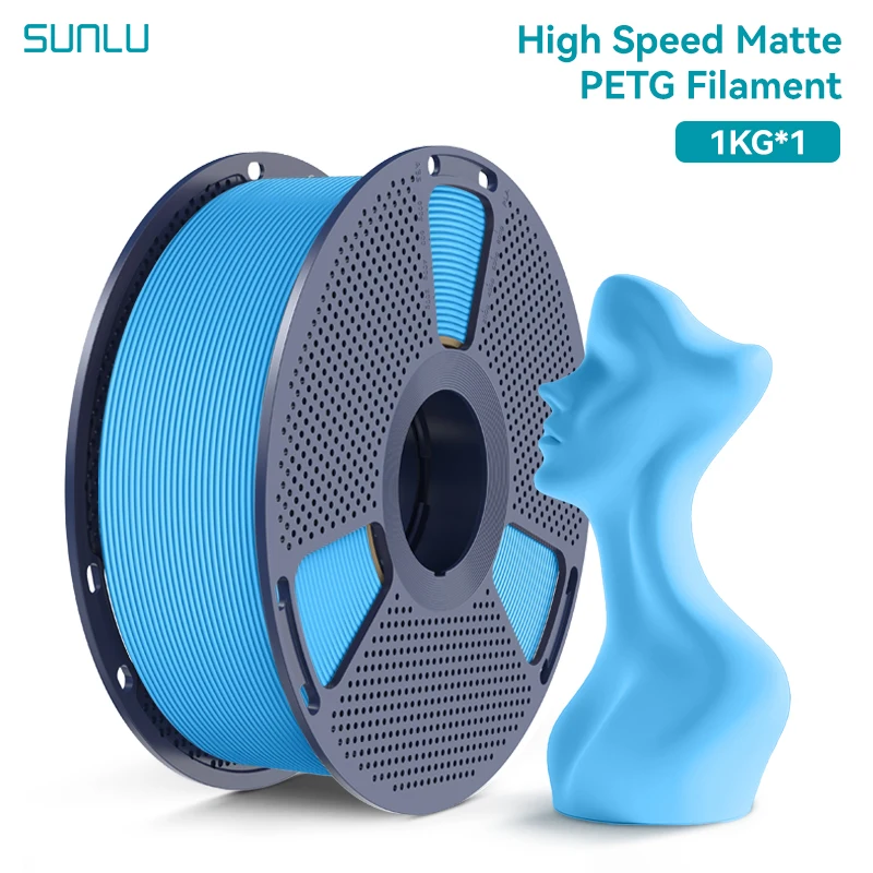 SUNLU Mattes PETG 1KG 3D-Filament 600mm/s Hochgeschwindigkeits-Mattfinish 1,75mm±0,02mm Sauber Gewickeltes PETG für die Meisten FDM-Drucker