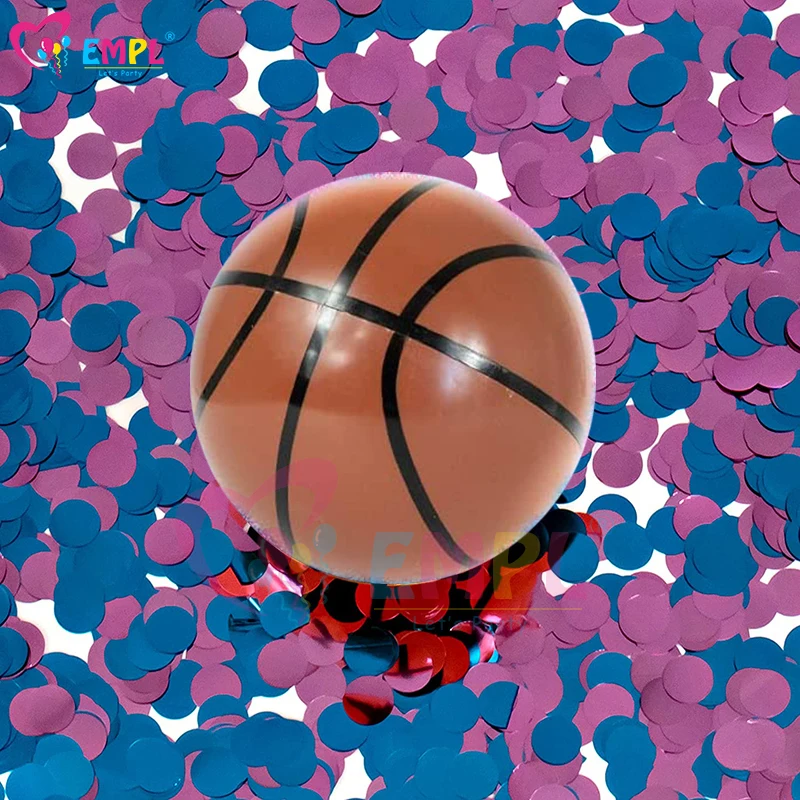 Gender Reveal Powder Basketball with Blue & Pink Exploding Sequins Kit Baby Boys Girls Ultimate Party Gift Decorations Supplies