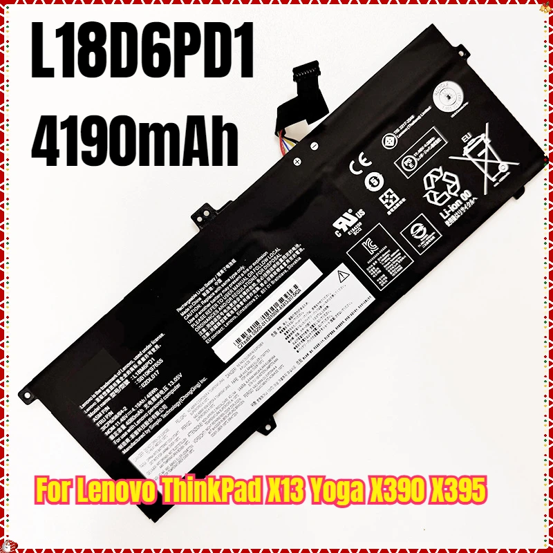 New Original L18D6PD1 Laptop Battery For Lenovo ThinkPad X13 Yoga X390 X395 L18M6PD1 L18L6PD1 L18C6PD2 02DL017 02DL019 02DL018