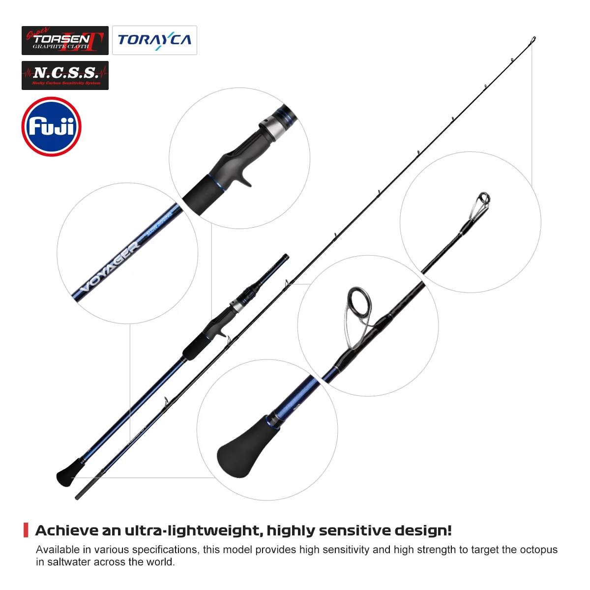Noeby Caña Jigging Lento ML 20kg Guía Fuji Carbono - imagen 3