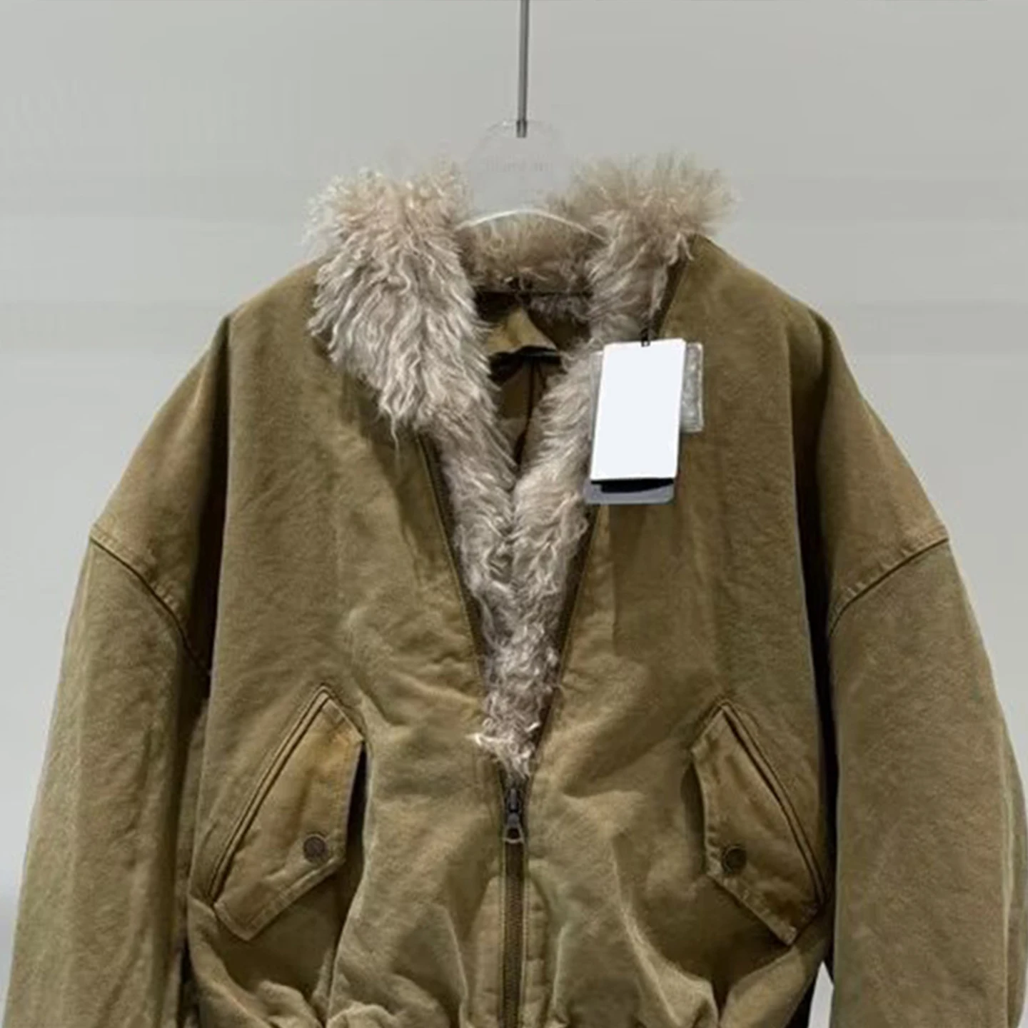 Prendas de abrigo de invierno con cremallera para mujer, ropa holgada recortada de piel desmontable, ropa de abrigo bidireccional, nuevo abrigo ort 2025 Z para mujer