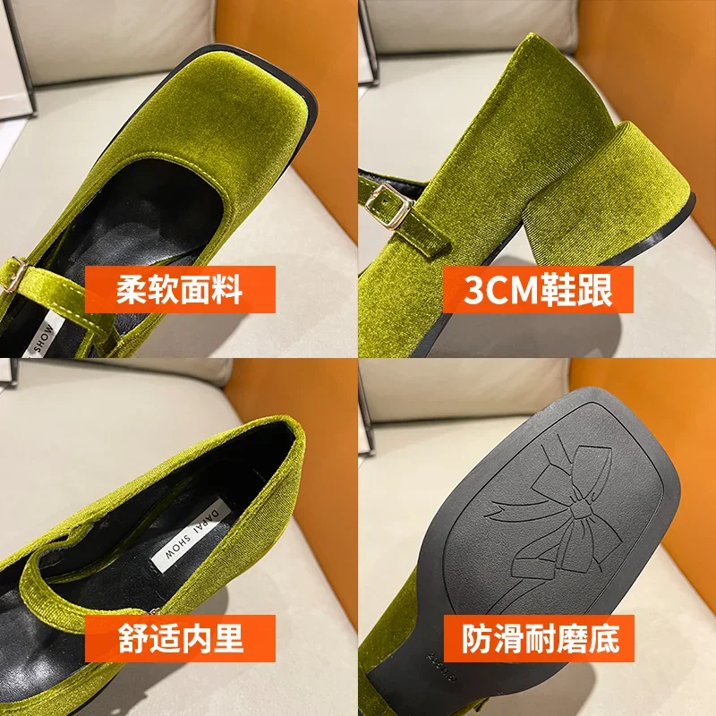 2023 Women Velvet Flat Shoes Square Toe Shallow Soft Ballerina Shoes Ladies Casual Dress Ballet Loafers Classics Mujer