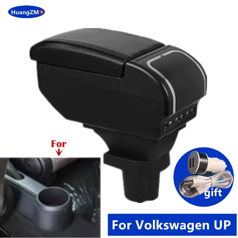 For Volkswagen up Armrest Box For Skoda Citigo Seat Mii Double-Layer Center Storage box Cup Holder Interior Retrofit Accessory