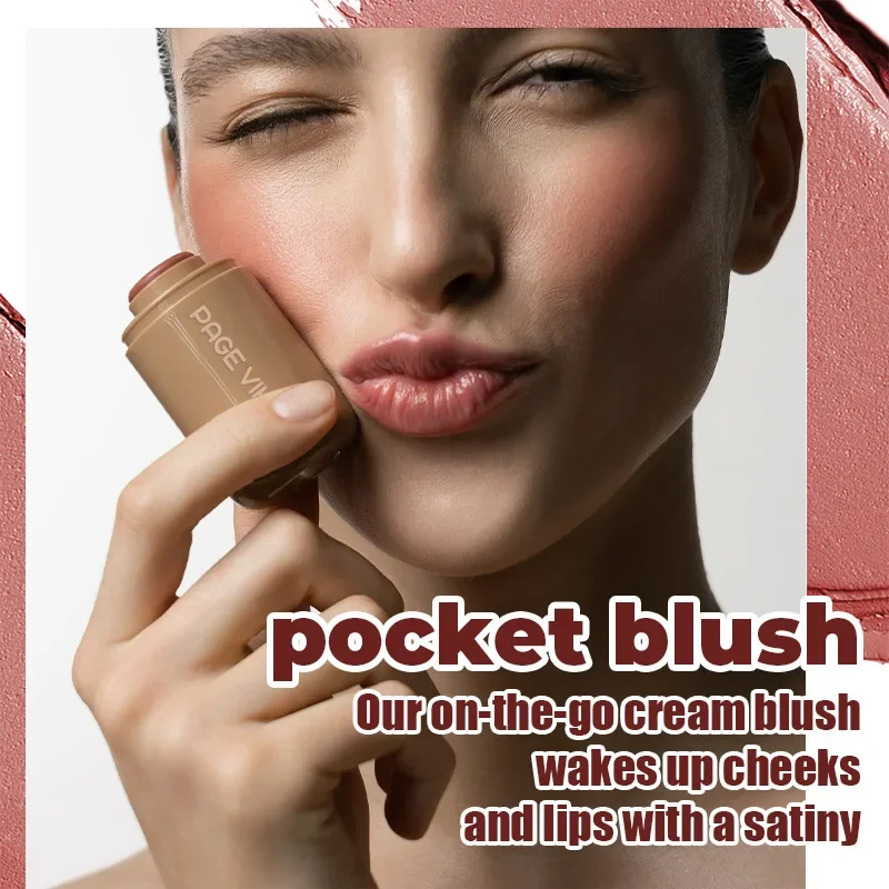 หน้า VINE Matte Blush Lips แก้ม 2-In-1 Highlighter Stick Long Lasting Brightens Hydrating ธรรมชาติผิวครีม Blusher แต่งหน้า
