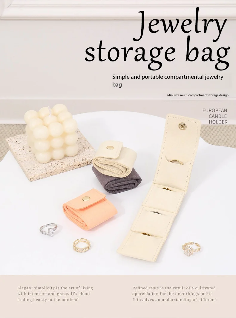 

Портативная сумка-органайзер для ювелирных украшений с отделениями для хранения колец и серег, простой дизайн, для путешествий