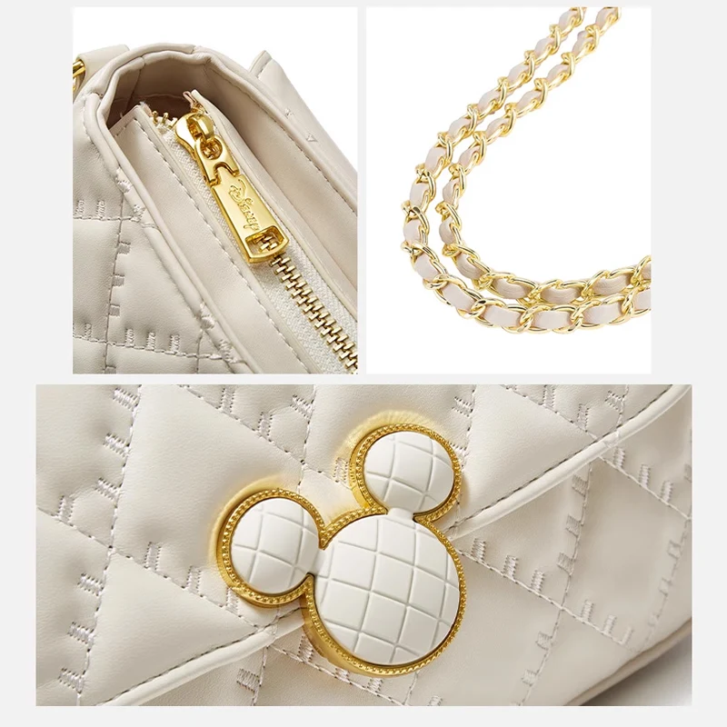 ديزني بلون ميكي بنات حقيبة الماس منقوشة سلسلة حقيبة مربعة كتف واحد قطري حقيبة كروس هدية عيد ميلاد #6