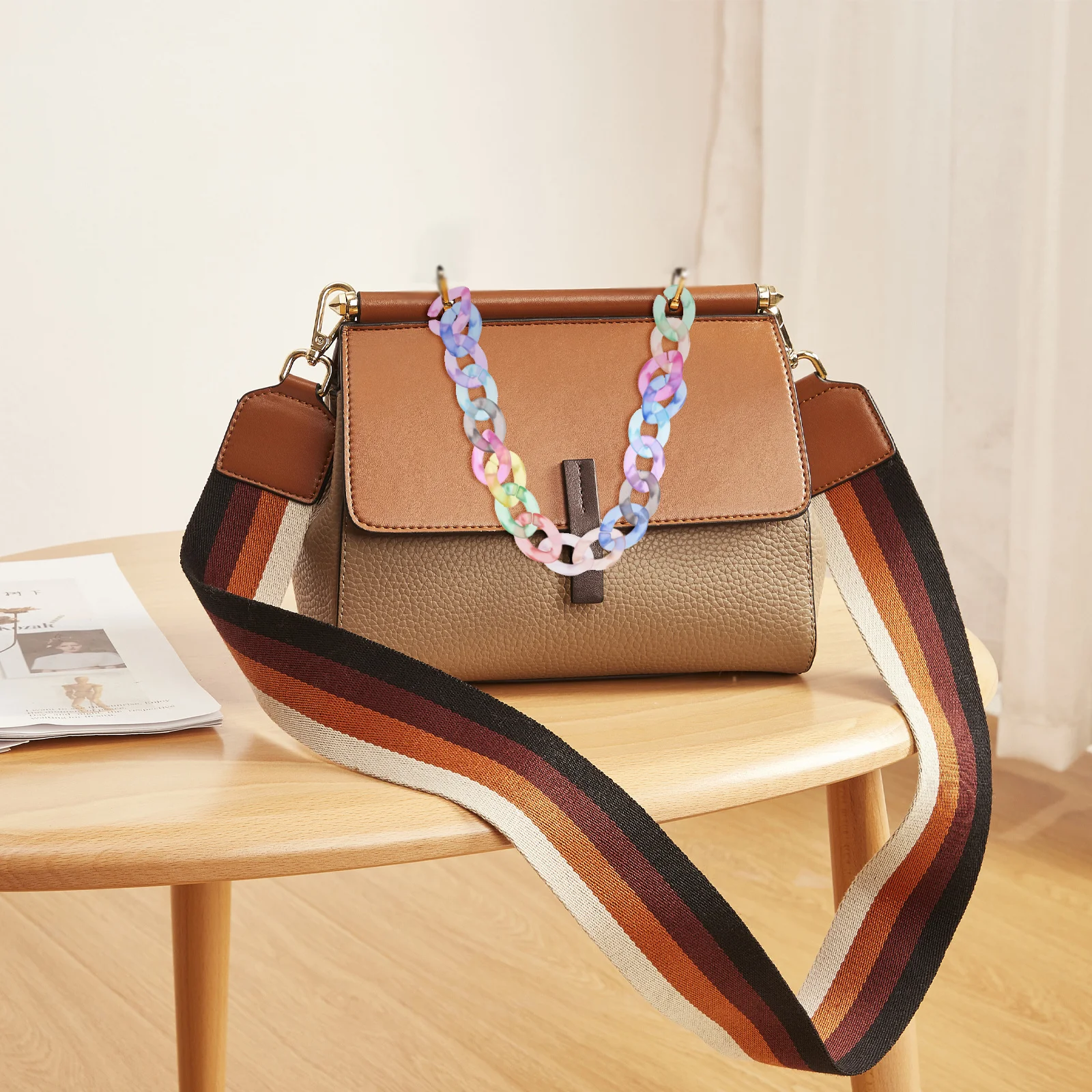 100Pcs Acrylic Chain Linking Rings Durable Bag Chain Rings for Shoulder Straps and Craft Projects Acrylic Link Ring