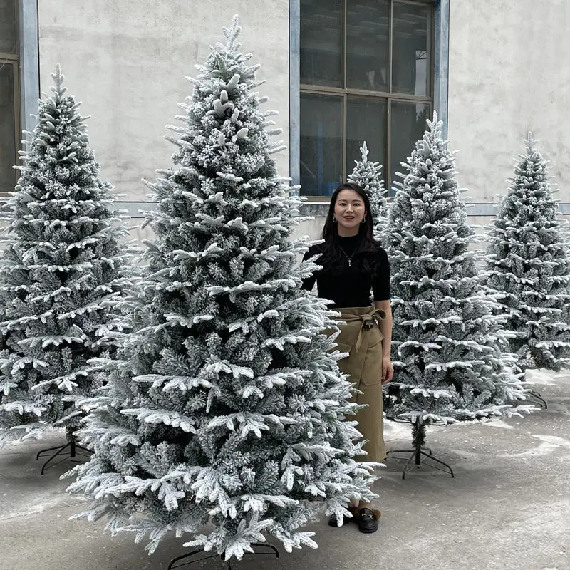 snow Christmas tree 1.8 meters Christmas white flocking simulation encryption PE + PVC Christmas cedar tree decorative tree