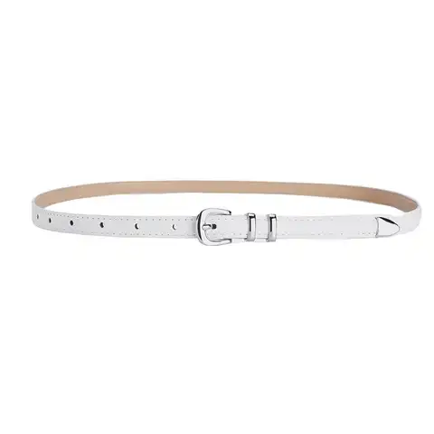 महिलाओं के लिए सिल्वर पिन बकल पतली बेल्ट फैशन ट्रेंड बहुमुखी जींस सहायक उपकरण करधनी गॉथिक रेट्रो सरल पु चमड़ा कमरबंद 12 best sales बेल्ट चांदी - №10