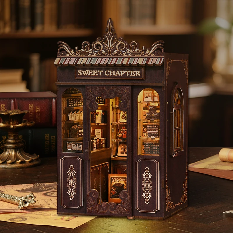 

DIY книжный уголок, фигурки, миниатюры, наборы кукольных домиков, подставка для книг, вставка для книжной полки, декор для деревянных поделок на день рождения, Рождественский подарок