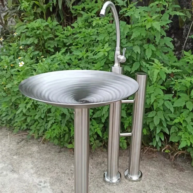 Column Basin Outdoor Park Foot Washing Pool Faucet 304 Stainless Steel Floor Split Type