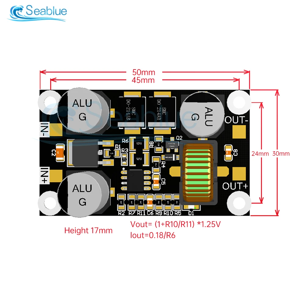 DC-DC high-power Step Down Module Power Supply Buck Converter Non-isolated Stabilizer 10V-110V to 5V/9V/12V/24V 5A