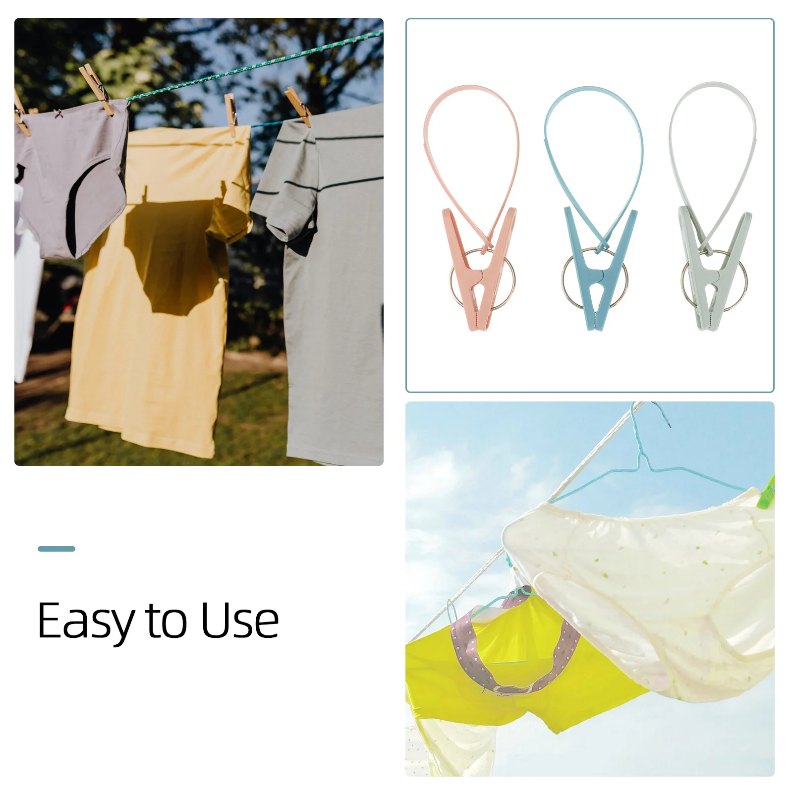 

12pcs Clothespin Hanger Clips Windproof Non Plastic Socks Clothes Drying Hanging ganizer Pegs Smooth