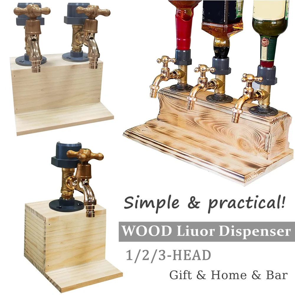 صنبور على شكل شرب الكحول الخمور المشروبات البيرة النار موزع ، خشبي ويسكي الخمور موزع لشريط المنزل ، الرجال هدية للأب #1