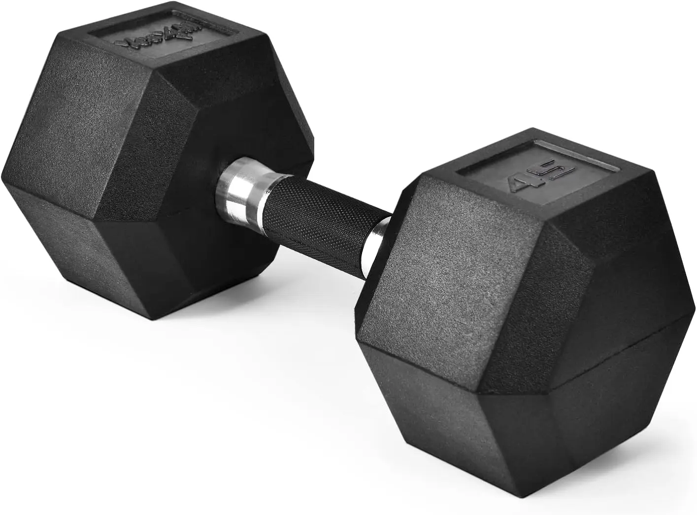 Rubber Grip Encased Hex Dumbbell - Hand Weights With Anti-Slip 5-50 LBS Single