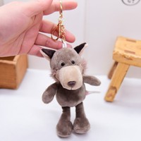 Lovely Gray Wolf Cute Small Pendant Emulational Wild Animal Soft Stuffed Doll Plush Toy Girl Boy Birthday Christmas Gift 1pc