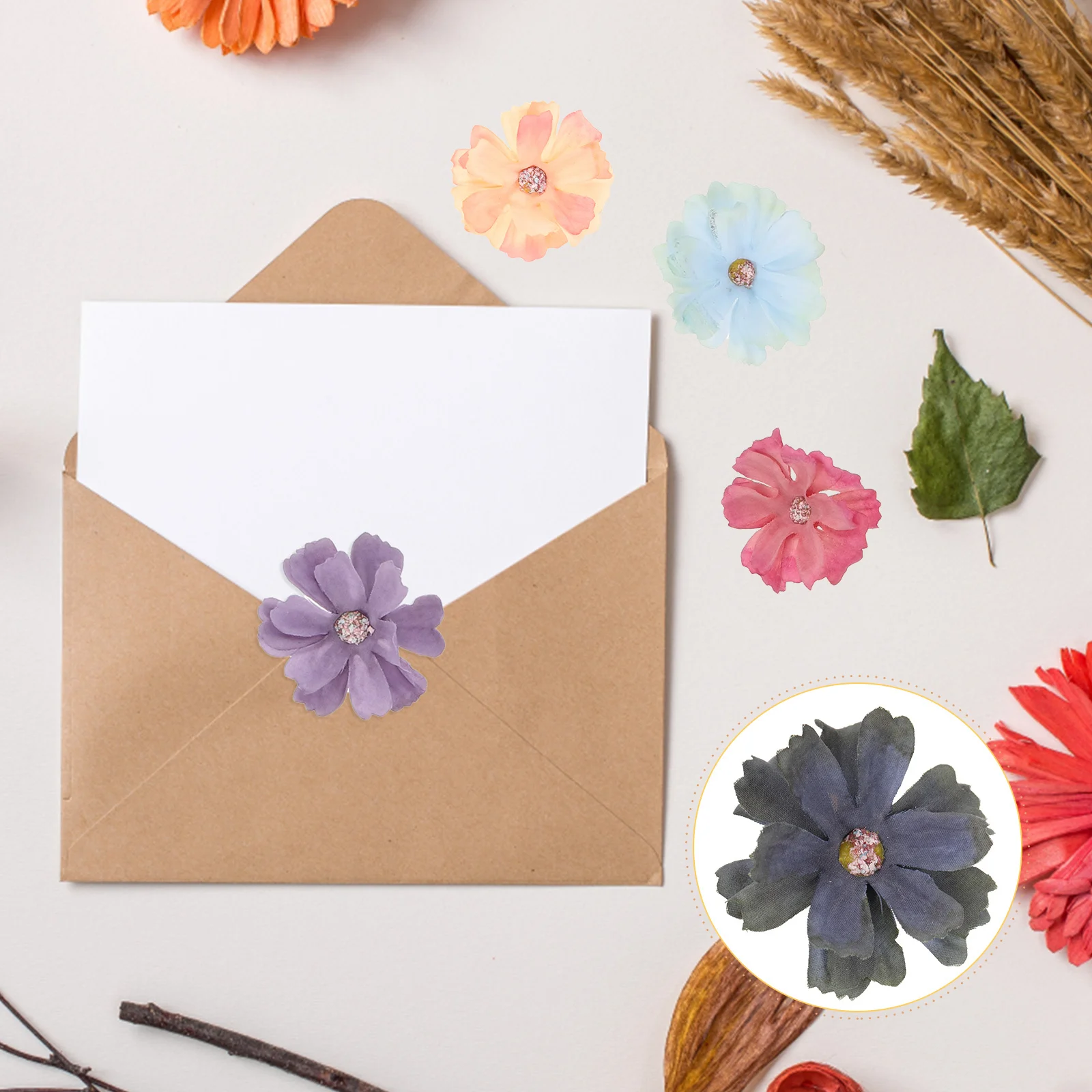 

50Pcs Mini Flower Heads Simulation Flowers DIY Material for Shower Christening Mini Flower DIY Craft Material