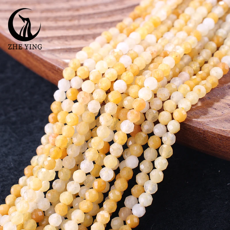 

10 strands/lot 2mm Natural Faceted Yellow Aventurine Gemstone Beads Loose Stone Beads for Jewelry Making Earring Accessories