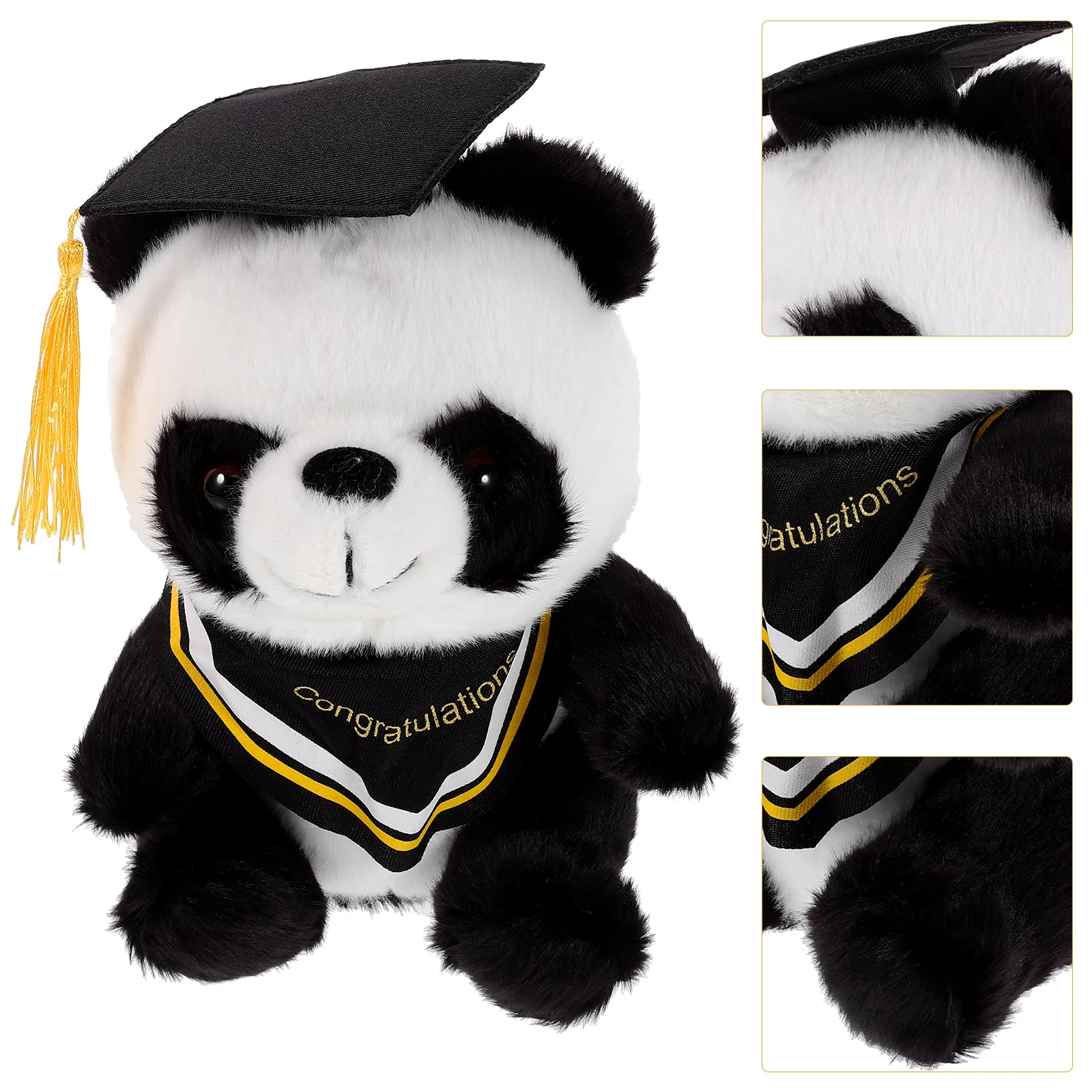 Doctor Panda Comfortable Stuffed Animal Graduation Hat Bear Plush With