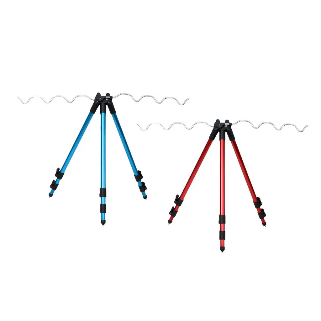 قضبان الصيد المحمولة حامل ثلاثي القوائم حامل الراحة أرجل قابلة للتمديد لمدة 7 قضبان