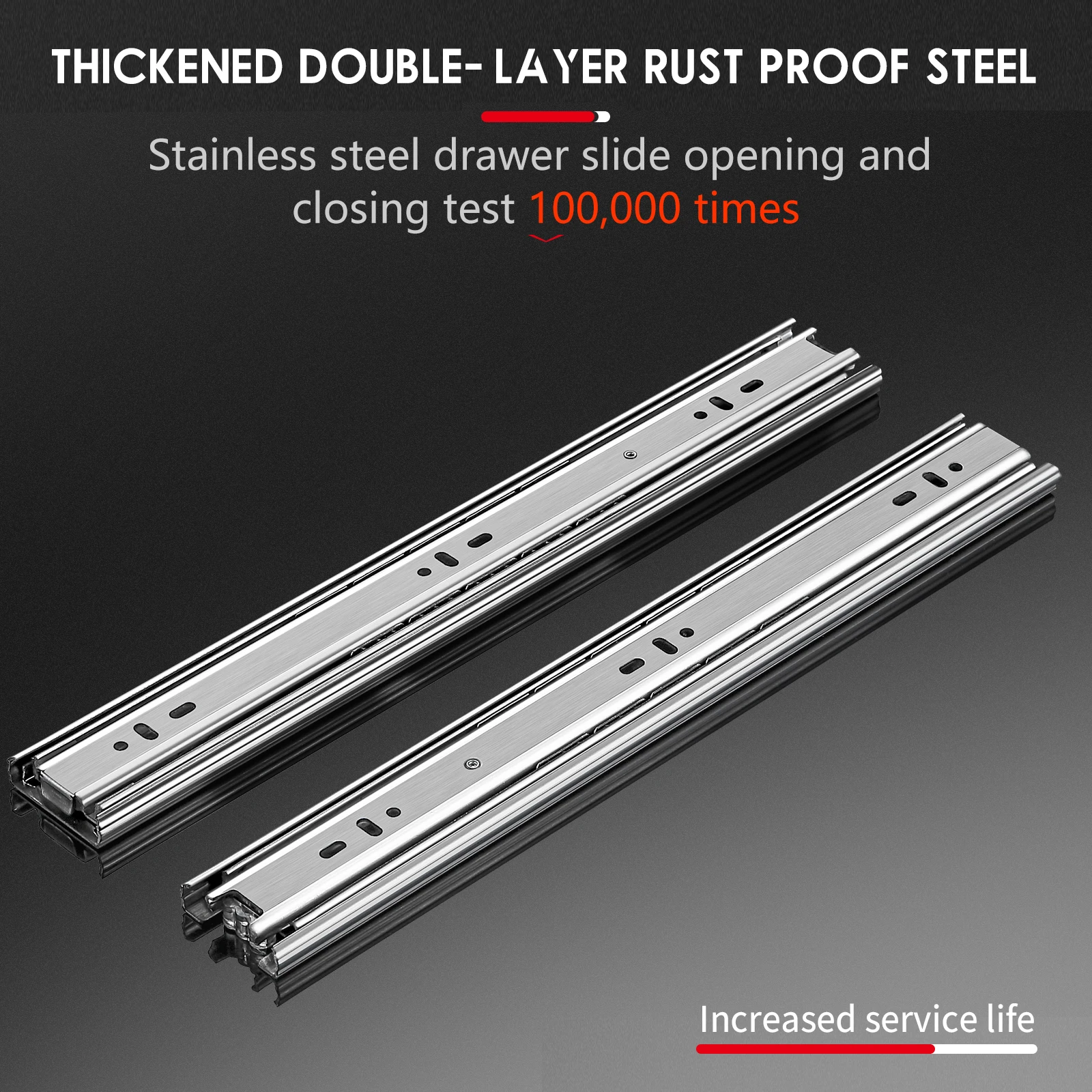 AOLISHENG 1 Pair Stainless Ste - đánh giá và giá Drawer Slide Pair