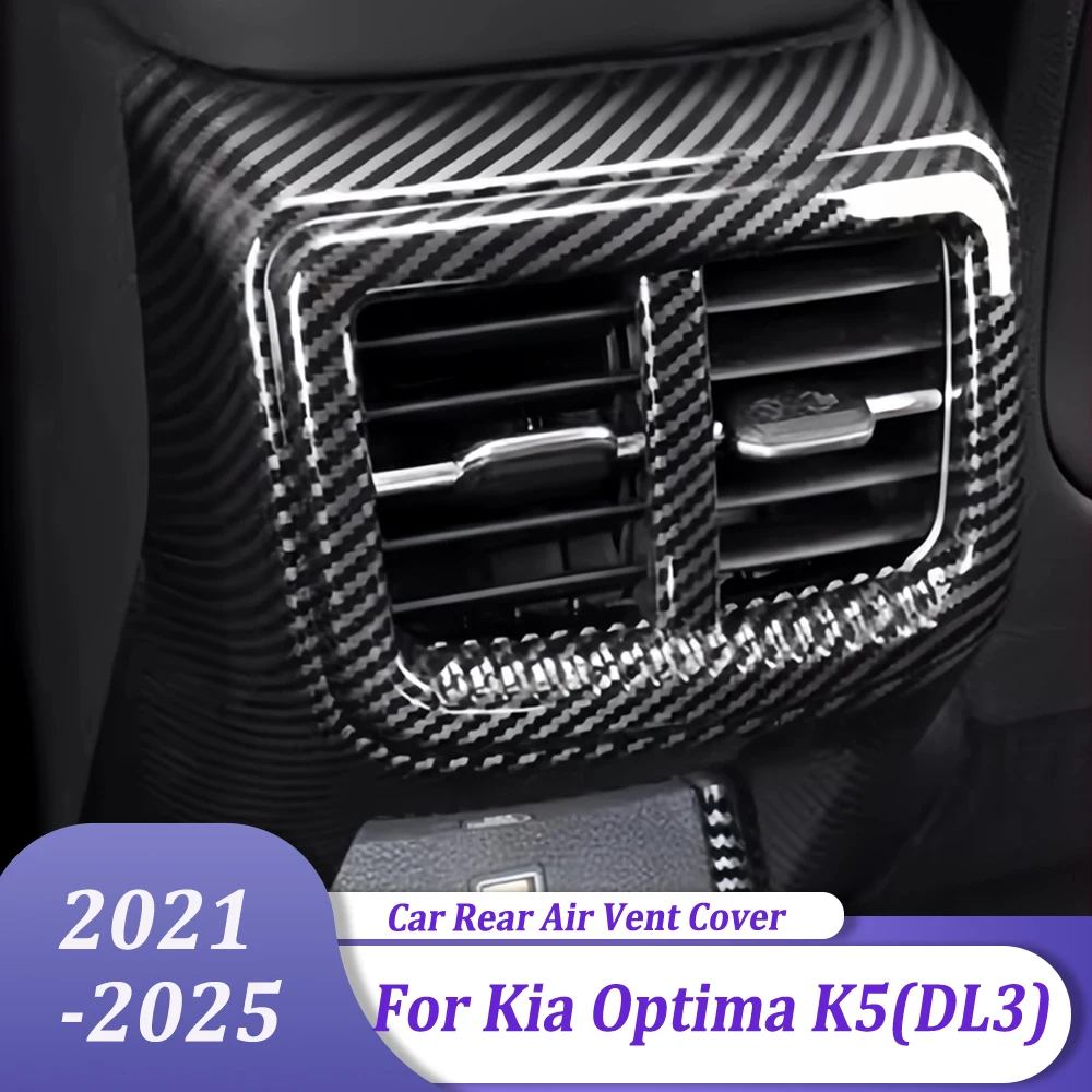

Car Accessories Carbon Fiber Style Plated Armrest Box Rear Air Vent Frame Trim Cover For Kia Optima K5 2021 2022 2023 2024 2025