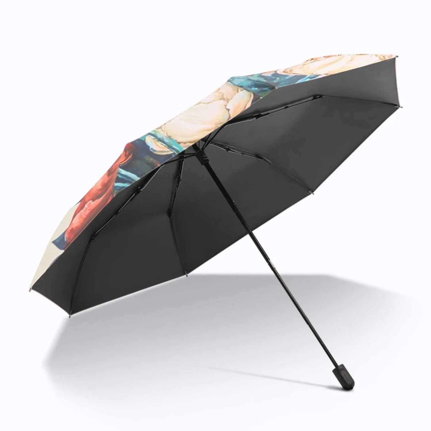 Windproof Folding Umbrella 8 Ribs Fashion Man Woman Business Umbrellas Flower Printed Anti UV Rain Umbrella Gift Parasol