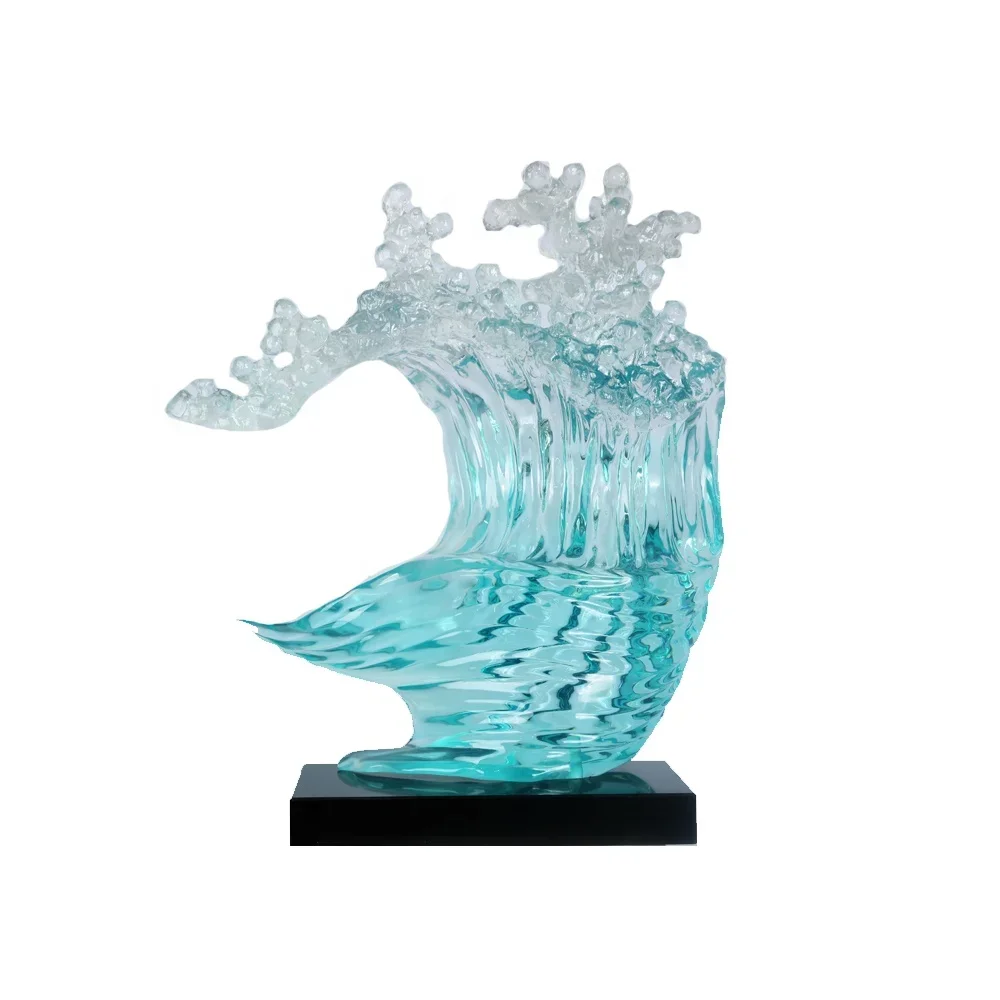 clear Epoxy resin sculpture custom light blue